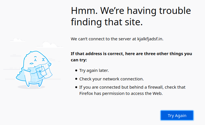 Firefox error page